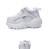 Thick-soled Sneakers Harajuku Retro Old Platform Shoes Casual Breathable Increased White Shoes Femme MartLion   