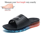 Men's Air Cushion Slippers Beach Designer Slides Summer Shoes Outdoor Indoor Home House MartLion BlackOrange 39 