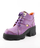 Autumn Winter Women's Solid Color Handsewn Thickened Sole Boots MartLion PURPLE 36 