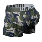 Men's Underwear Boxer Mesh Padded Underwear with Hip Pads Men's Boxers Butt Padded Elastic Enhancement MartLion JM469Green M 