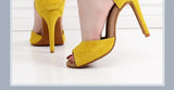 Woman Latin Ballroom Yellow Modern Leather Dance Shoes MartLion   