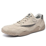 Men's Sneakers Genuine Leather Casual Shoes Designer Lace Up Footwear Handmade Flats Beige Walking Mart Lion 1-Beige 6.5 