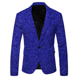 3D Sequin Embellished Jacket Men's Nightclub Prom Suit Coats Homme Stage Clothes For singers blazers MartLion Blue S United States