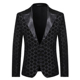 Men's Luxurious Sequin Plaid Suit Jacket Gold Silver Singer Host Stage Party Loose Dress Coats blazers MartLion   