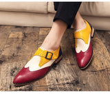 British Style Red Men's Dress Shoes Leather Retro Casual Zapatos De Vestir MartLion   