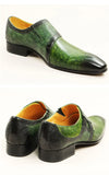 Loafers Shoes Men's Brogue Pure Genuine Leather Monkstrap Footwear Classic Social Green MartLion   