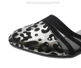 Leopard Print Latin Dance Shoes Soft Sole Medium Heel Ballroom Jazz Modern Practice Indoor Summer Sandals MartLion   