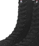 Women's Mid Sleeve Front Lace Up Side Zipper Tassel Boots Men's and Women's Four Seasons Versatile Canvas Shoes MartLion Black shoelaces 39 