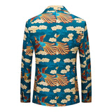  Handsome 100 Peacock Tail  Men's Suit Coat Casual Polyester  Four Seasons  Blazers Smart Casual MartLion - Mart Lion