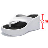 Soft Wedges Flip Flops for Women Clip Toe Platform Slippers Casual Non-Slip Wedge High Heel Sandals Slides MartLion   