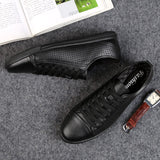 Men's Leather Shoes Hollow Out Sneakers Casual Footwear Lace Up Mart Lion   