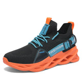 Men's Shoes Breathable Mesh Running Unisex Light Tennis Baskets Athletic Sneakers MartLion Black Orange 36 