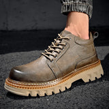 Leather Men Boots Cow Leather Upper Durable Sole Lace up Winter Boots Leisure Outdoor Shoes For Man MartLion