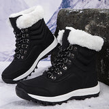 Women Snow Boots Female Winter Casual Shoes Outdoor Youth Mid-Calf Boots Waterproof Plush Ladies Cotton-padded Shoes MartLion   