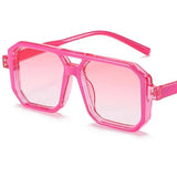 Candy Color Sunglasses Unisex Double Beam Anti-UV Spectacles Square Eyeglasses Google MartLion Pink as picture 