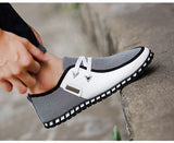 Men's Leather Shoes Casual Loafers Breathable Light Weight White Sneakers Driving Footwear Round Toe Mart Lion   