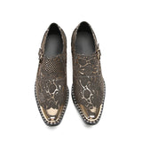 Trending Genuine Leather Dress Shoes Men's Retro High Heels Oxfords Docor Pointed Toe Formal MartLion   