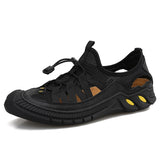 Light Casual Shoes Men's Beach Sandals Summer Gladiator Men's Sandals Outdoor Wading Shoes Breathable MartLion Black 02 6.5 
