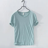 T-Shirt for Men,  Cotton  Monochromatic, O-Neck, Casual Basic Top MartLion Light Green L -fits 65-72 kg 