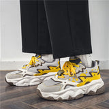  Design Men's Platform Sneakers Breathable Mesh Casual Lace-up Hip-hop Zapatillas Hombre MartLion - Mart Lion