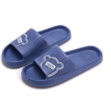 Outdoors Summer Women Men's Flat Thick Platform Slippers Non-Slip Cartoon Home Bath Sandals Beach Slides Couples Ladies Shoes Mart Lion Stroke Dark Blue 3637 