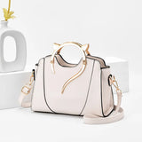 Handbag For Women Design Tote Soft PU Leather Shoulder Bag Side Crossbody White MartLion White women bag  
