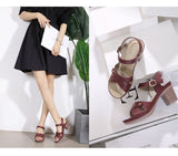 High Heels Sandals Women Summer Shoes Casual Ladies High Heel Mother Square Heel 7.5cm Mart Lion   