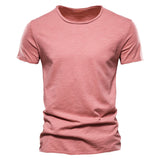 Outdoor Casual T-shirt Men's Pure Cotton Breathable Street Wear Short Sleeve Mart Lion   