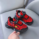 LED Casual Sneakers Red Black For Spring Boys Cartoon Mesh Outdoor Shoes Children Lighted Non-slip MartLion   