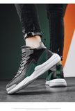 Spring and Summer Men Sports Leisure Mid-top Sneakers Youth Trend Color-blocking Thick-soled Mart Lion   