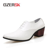 Men's Office Shoes Mixed White Black Soft Leather Wedding Oxford Pu Leather Dress Mart Lion   