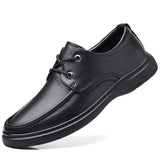 Genuine Leather Men's Casual Shoes Lace Up Leather Flat Footwear for driving Mart Lion Black 38 