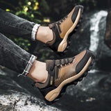 Men's Hiking Boots Leather Outdoor Shoes Non Slip Trail Trekking Sneakers Mart Lion   