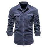 Single Breasted Casual Mode Corduroy Shirts Slim Shirt Her MartLion   