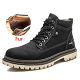 Autumn Winter Men's Military Boots Special Tactical Desert Combat Ankle Army Work Shoes Leather Snow Mart Lion 5888 Fur Black 38 CN