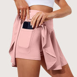 Women Stretch Skirt Printed Athletic Shorts Lightweight Waisted Skirt With Pockets Women' Simple Sports Skirt MartLion   