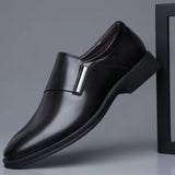 White Leather Dress Shoes Men's Spring Autumn Breathable Formal Derby Casual English MartLion black 45 