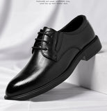 Heel Men's Dress Shoes Designer Cow Leather Increase Casual Spring Autumn Black Platform Wedding MartLion   