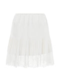 Summer Mid-Rise Lace Patchwork Mini Skirts Women's Pleated A-Line Casual Short Skirts MartLion   