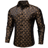 Paisley Floral Men's Shirt Silver White Casual Long Sleeve Social Collar Shirts Brand Button Blouses MartLion CY-2041-XZ0014 S 