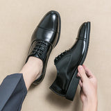 New Men Dress Shoes Leather Shoes Mens Pointed Social Shoe Male Black Casual Wedding Shoes MartLion   