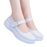 Women's Shoes Women  Leather Sneakers Slip on Platform Wedges White Ladies Loafers Casual MartLion WHITE 37 