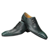 Luxury Genuine Leather Shoes Men's Handmade Printing Designer Wedding Evening Dress Oxford MartLion green 39 