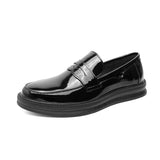 Shoes Loafers Men Patent Leather Wedding Shoes Black Casual Leather Shoes MartLion   