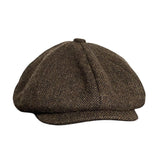 Men's Tweed 8 Panel Hat Baker Caps Retro Gatsby Hats Casual Brand Cap Cabbie Apple Beret MartLion   