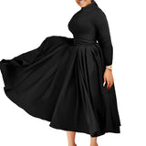 solid color casual  dress long sleeve elegant party dress elegant dresses MartLion   