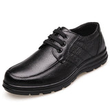 Leather Shoes Men Footwear Thick Sole Men's Casual Shoes MartLion Black 02 9.5 