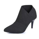Salsa Dance Shoes for Women Autumn High-heeled Dancing Boots Popular Pointed Toe Party Ballroom MartLion black 40 
