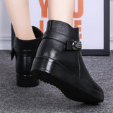 Winter Shoes women's genuine leather ankle Wedges boots Casual Warm Snow MartLion   