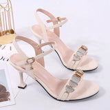 Women's Stiletto High Heel Dress Pumps Lady Evening Party Shoes with Rhinestone Sandals Heels Peep Toe Mart Lion White 34 